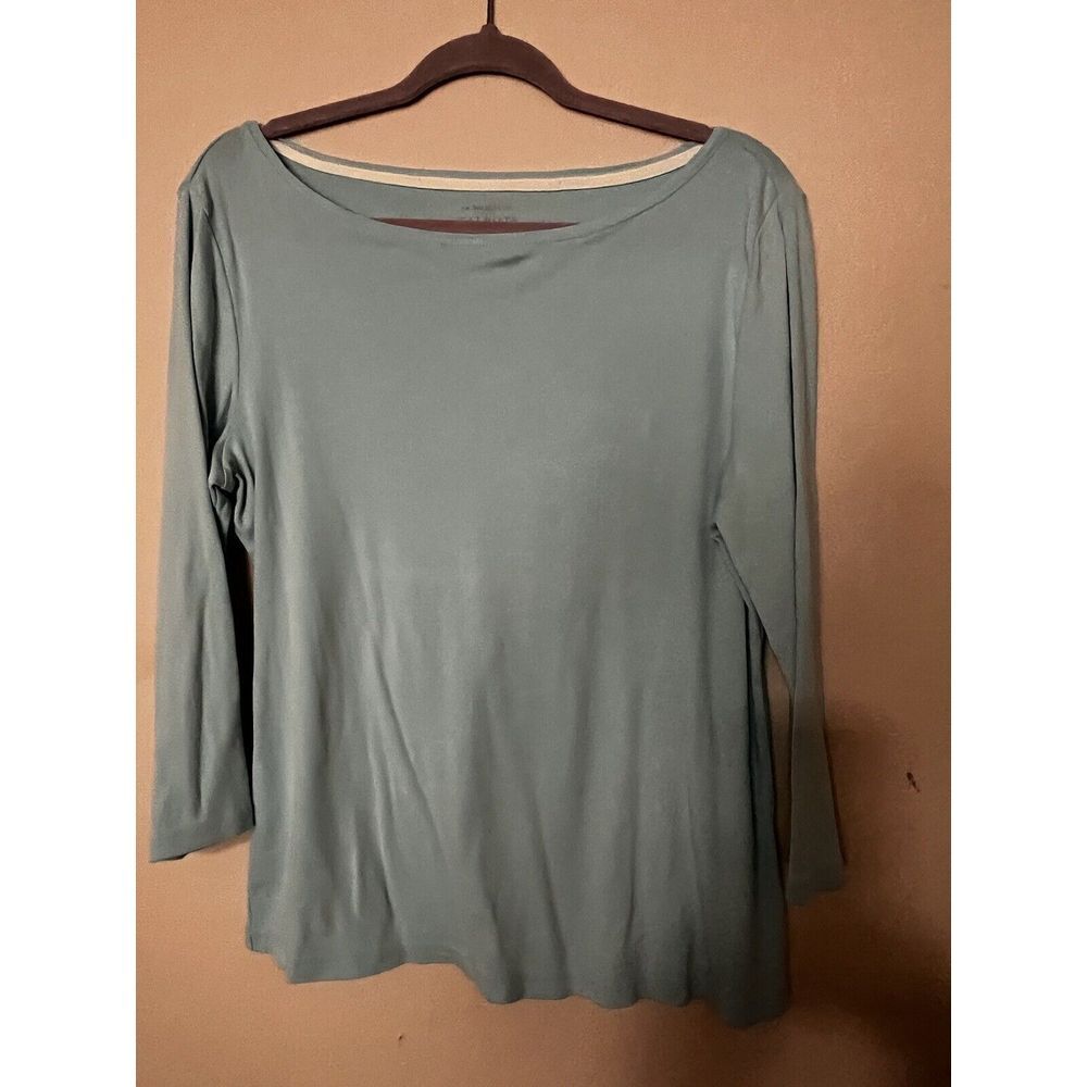 Talbots Tee Size Large‎ Light Blue 3/4 Sleeves
